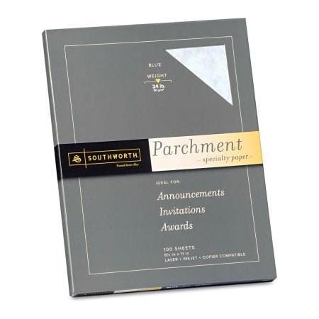 Southworth Products Corp. Southworth  Parchment Specialty Paper, 8-1/2" x 11", Blue, 100/Pack P964CK336